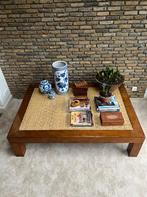 Vintage Ralph Lauren Home salontafel hout gevlochten blad, Huis en Inrichting, Tafels | Salontafels, Ophalen, Gebruikt, Ralph Lauren