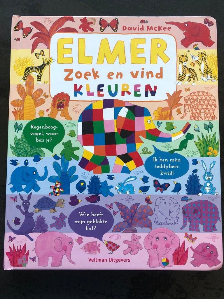 Elmer Zoek en Vind Kleuren - Veltman Uitgevers (Zo goed als, Ophalen of Verzenden, Zo goed als nieuw, Fictie algemeen