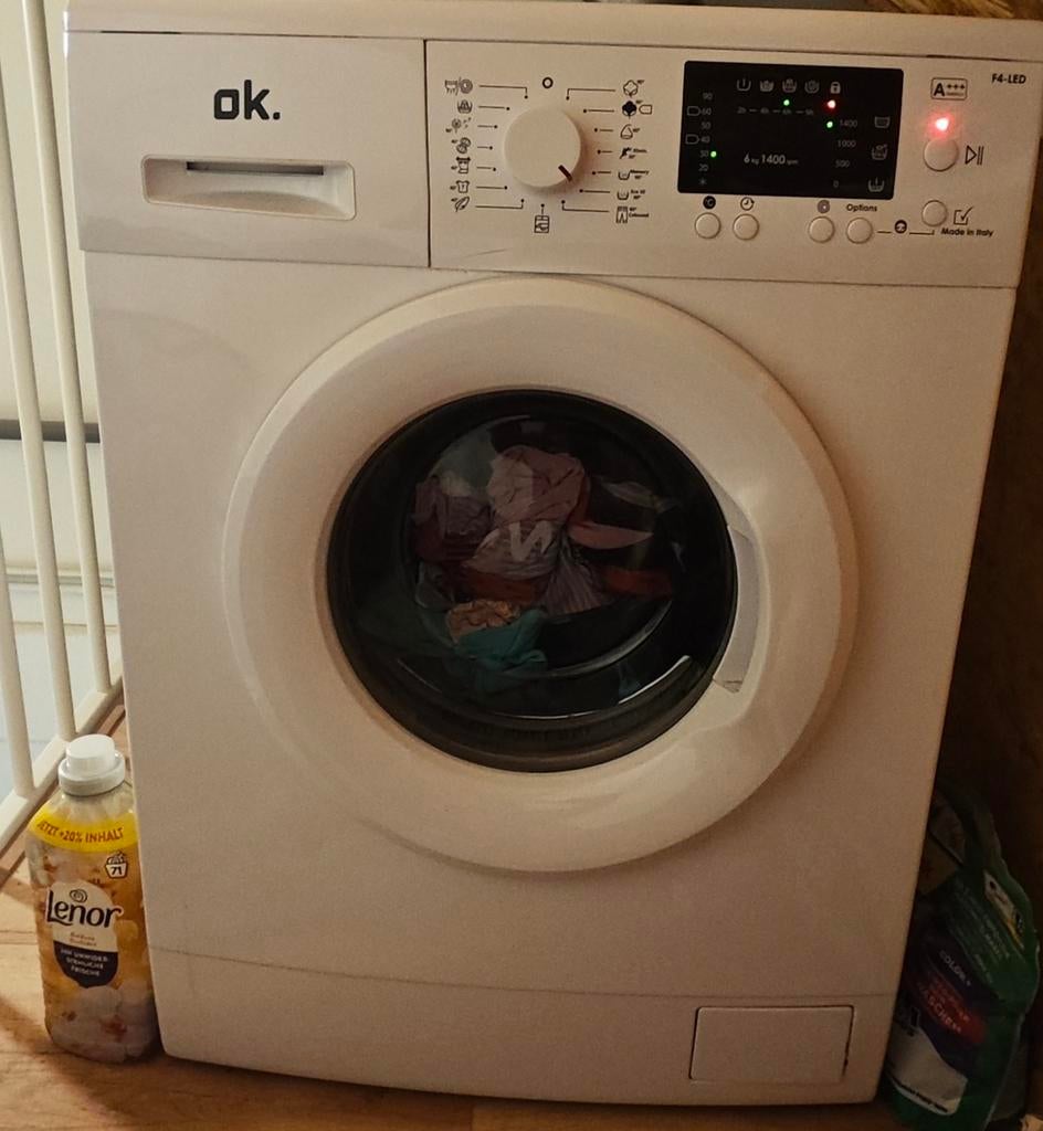 OK. Wasmachine 6kg - Ideaal voor kleine huishoudens, Gebruikt, Ophalen of Verzenden, Voorlader, 85 tot 90 cm