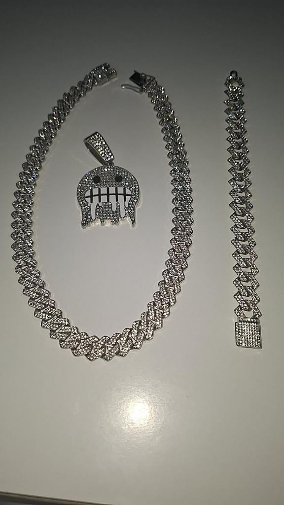 Moissanite Ketting, pendant en armband, Met kristal, Overige materialen, Overige kleuren, Nieuw