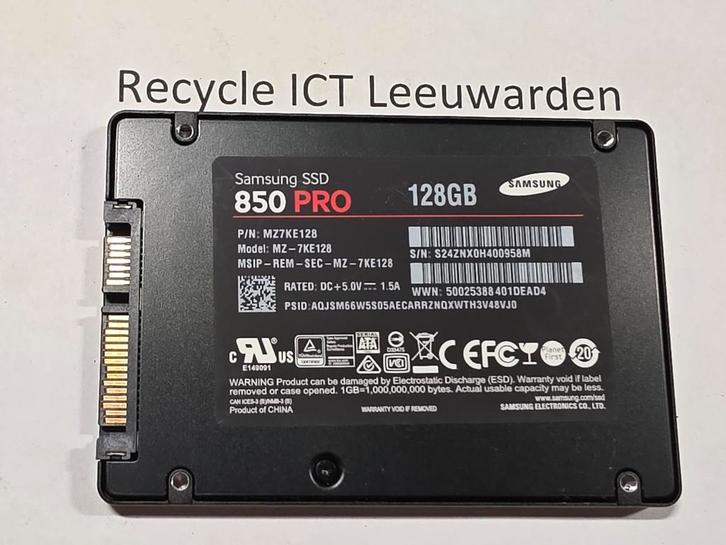 Samsung 128gb laptop ssd hdd hardeschijf 850pro, Computers en Software, Harde schijven, Gebruikt, Laptop, Intern, SSD, SATA, Ophalen of Verzenden