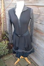 Jurk zwart/ bruin Indies mt 2 (S) travelstof Vaste prijs, Kleding | Dames, Zwart, Ophalen of Verzenden, Zo goed als nieuw, Indies