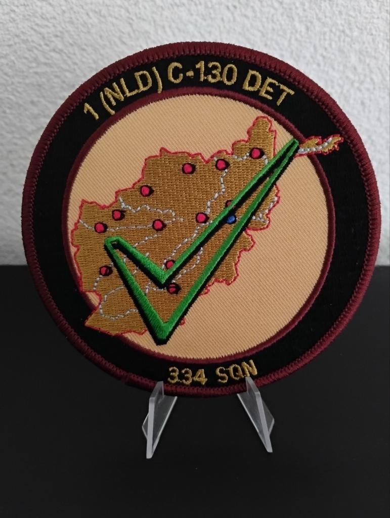 Patch RNLAF 334 Squadron 1 (NLD) C-130 Detachment, Verzamelen, Verzenden, Zo goed als nieuw, Patch, Badge of Embleem