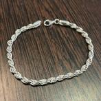 Zilveren armband 925 silver rope massief schakel, Ophalen of Verzenden, Nieuw, Goud