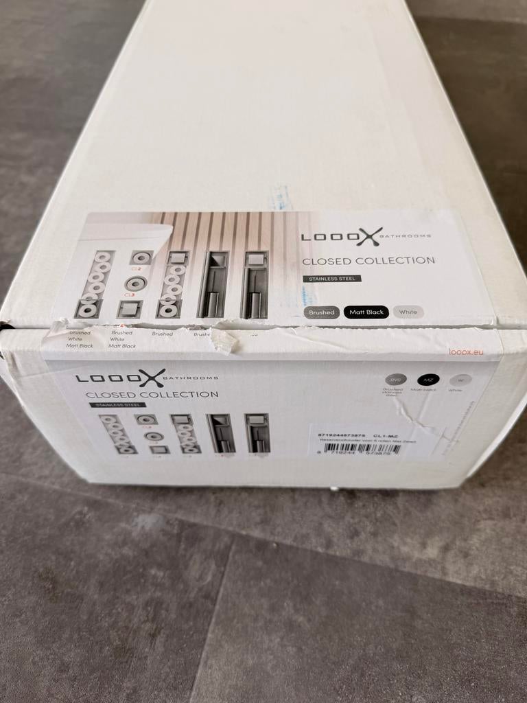 Looox Closed toiletrolhouder, 6 rollen, inbouw, mat zwart, Huis en Inrichting, Ophalen, Minder dan 50 cm, Overige typen, Nieuw