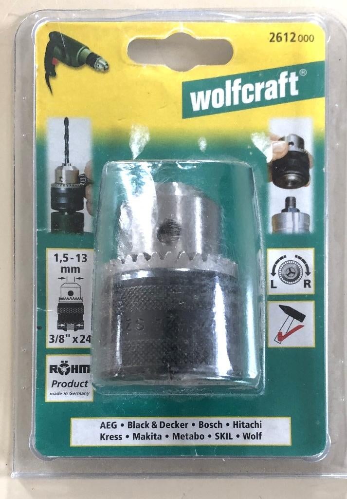 Nieuwe Wolfcraft boorkop (Jacobs) – 1.5-13 mm – 3/8" x 24, Ophalen of Verzenden, Nieuw