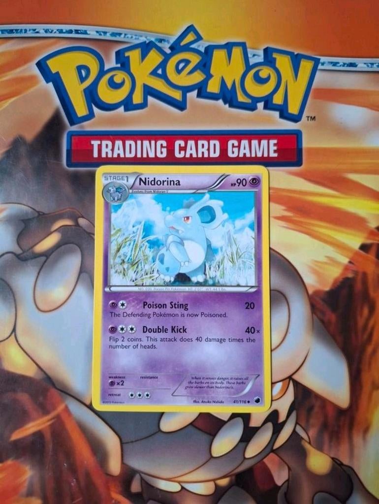Nidorina 41/116 Plasma Freeze pokemon kaart, Ophalen of Verzenden, Zo goed als nieuw, Losse kaart