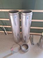 Kachelpijp 2x 1 meter en 1x 8 cm van Helex, Ophalen, Rvs, Minder dan 2 meter, 80 mm of meer