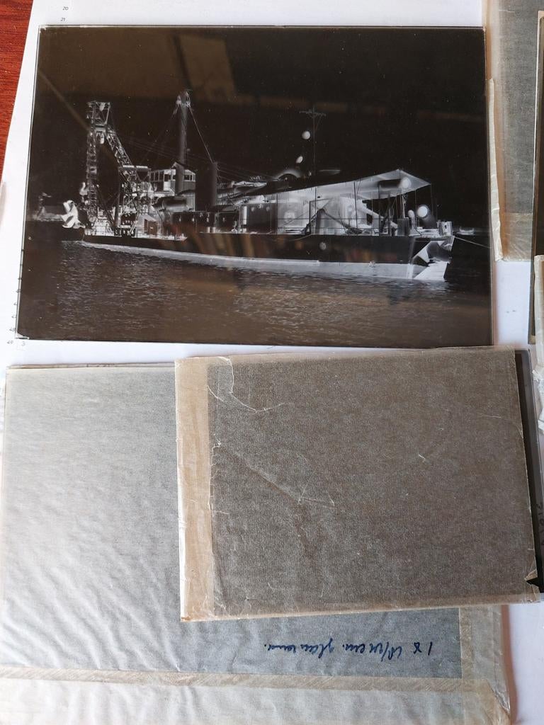 Diverse Foto glas negatieven baggerboten., Ophalen, Kaart, Foto of Prent