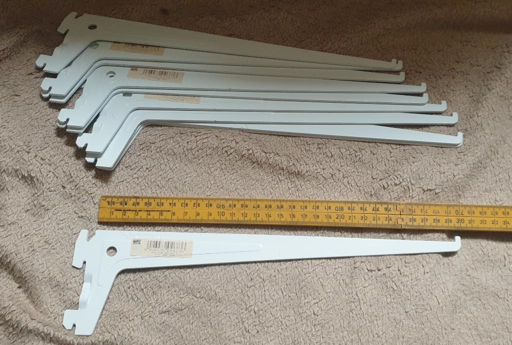 Plankdrager systeem. 5 x rail plus 10 x dragers. zie foto's, Huis en Inrichting, Woonaccessoires | Wandplanken en Boekenplanken