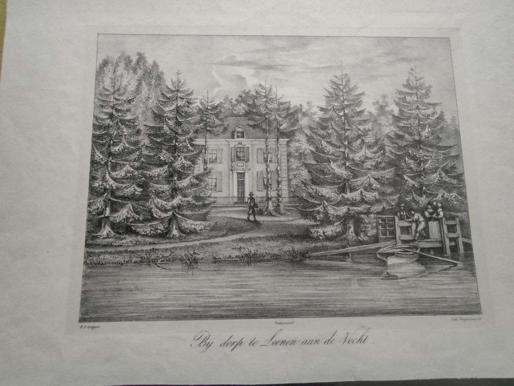 36 / Loenen aan de Vecht bij het Dorp Litho 1836, Ophalen of Verzenden