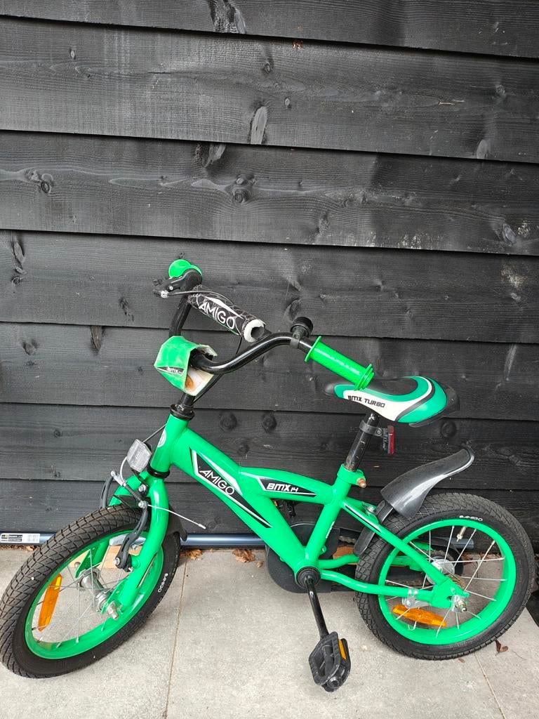 Amigo BMX 12 inch kinderfiets - Groen, Fietsen en Brommers, Ophalen, Gebruikt, Staal, Minder dan 16 inch