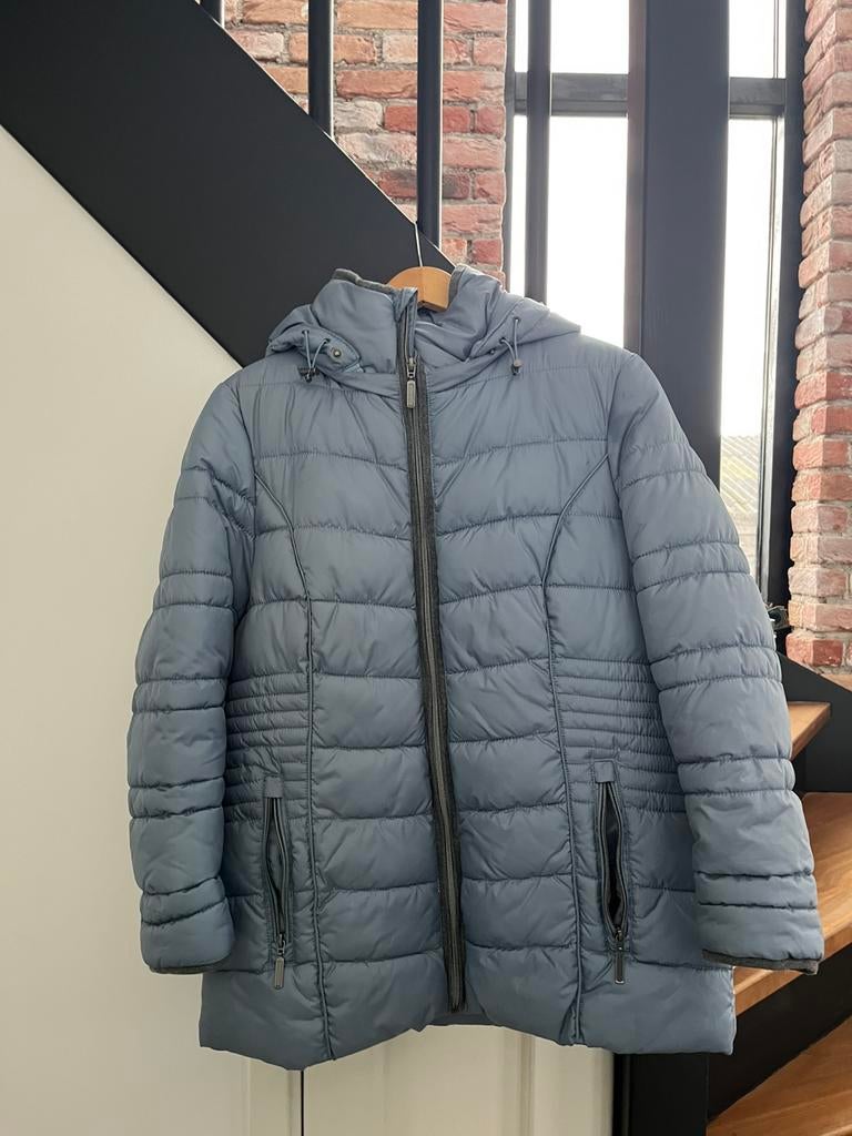 Donzen jas, Ophalen of Verzenden, Zo goed als nieuw, Maat 42/44 (L), Blauw