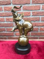 balancerende olifant, topbeeld, brons en marmer, Ophalen of Verzenden, Brons