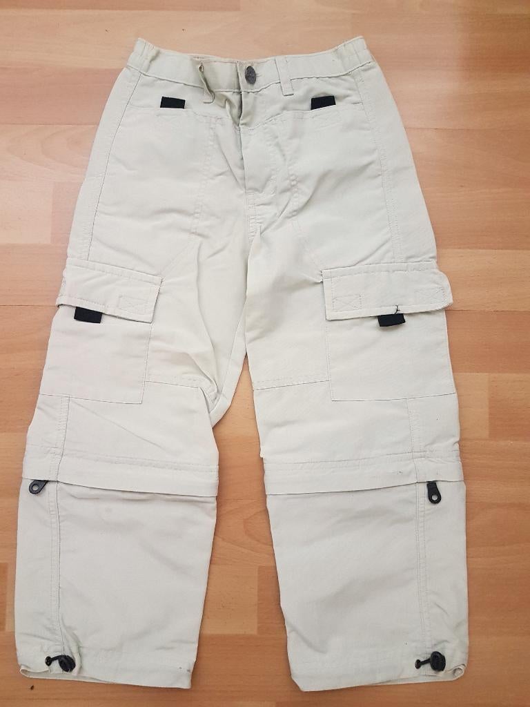 Leuke stoere kaki / beige afrits broek maat 116, Broek, Jongen of Meisje, Ophalen of Verzenden, Zo goed als nieuw