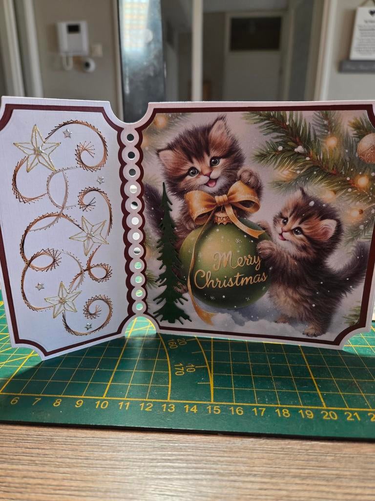 geborduurde kerstkaart, Ophalen of Verzenden, Nieuw, Kerst