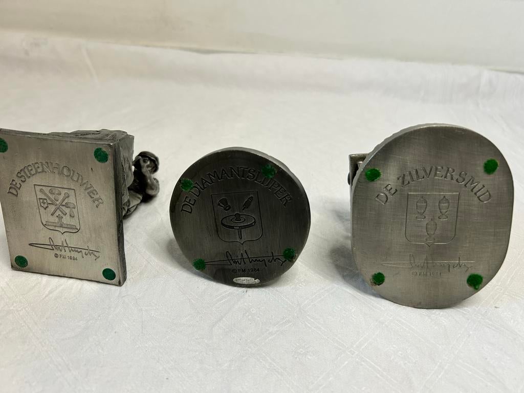 Tinnen beeldjes van oude ambachten, Ophalen of Verzenden, Gebruikt, Mens