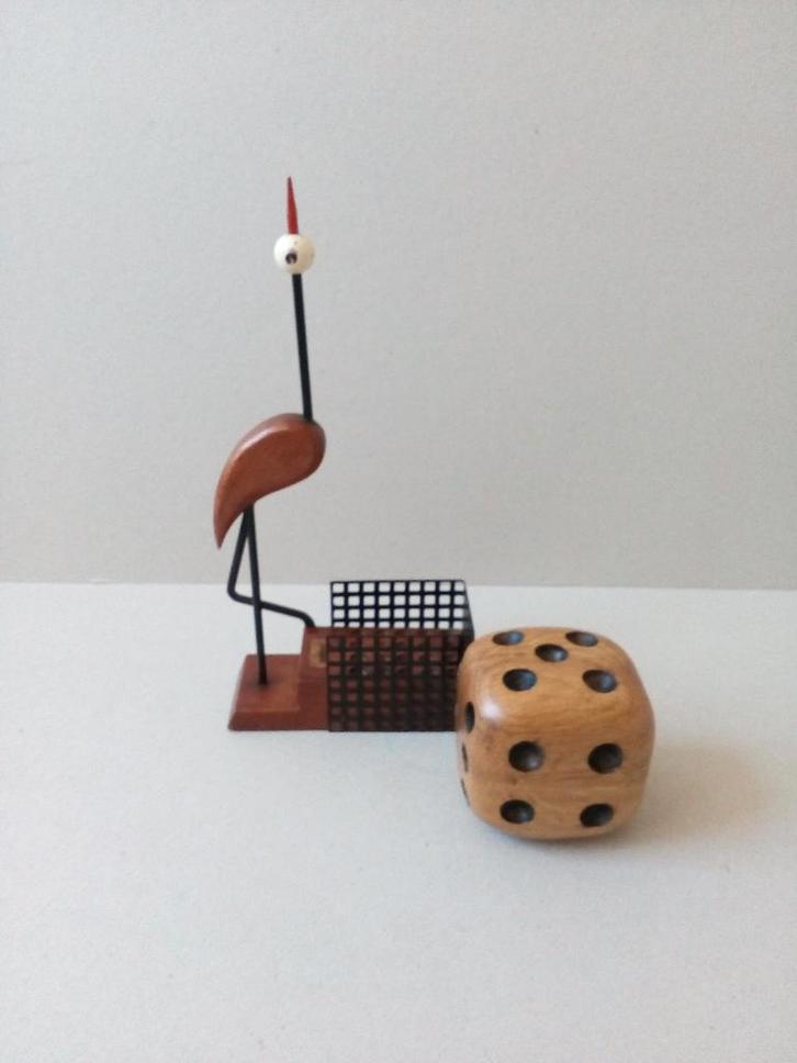 Vintage dobbelsteen/vogelbakje,Deskorganizing.Pr,p/st.vanaf, Antiek en Kunst, Curiosa en Brocante, Ophalen of Verzenden