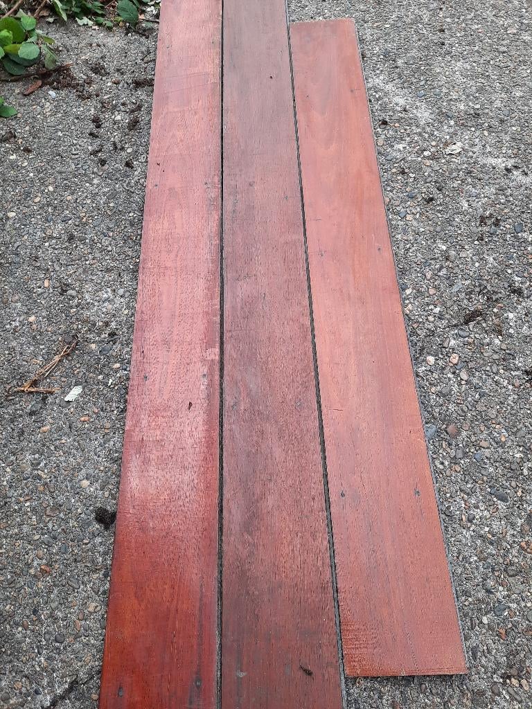 Massief houten jatoba Vloer 50m2, Doe-het-zelf en Verbouw, Vloerdelen en Plavuizen, Ophalen, Gebruikt, Vloerdelen of -planken