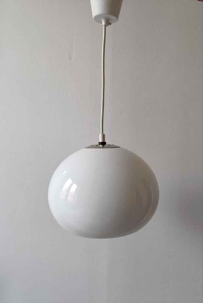 Vintage space age mushroom hanglamp wit, Ophalen of Verzenden, Kunststof, Space Age, Minder dan 50 cm