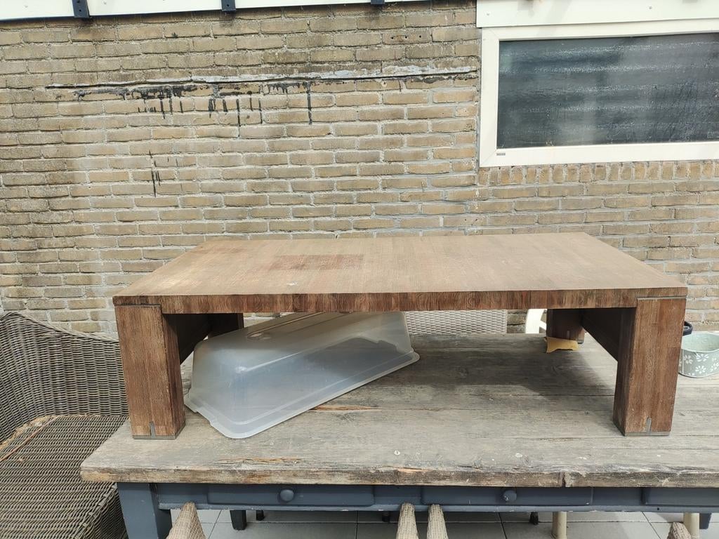 Houten salontafel 140x70cm hoogte 40cm, Huis en Inrichting, Ophalen