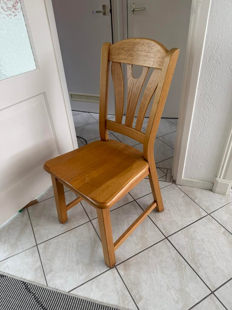 eiken eettafel met 4 stoelen, Huis en Inrichting, Stoelen, Ophalen, Gebruikt, Overige kleuren, Vier