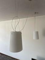 Duo hanglamp met glazen kappen, Ophalen of Verzenden, Gebruikt, Glas
