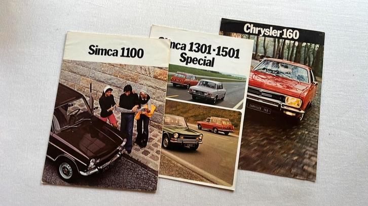 3x Simca / Chrysler - brochures, Boeken, Auto's | Boeken, Gelezen, Overige merken, Ophalen of Verzenden