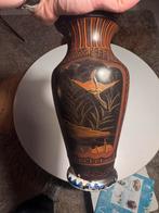 Antieke Japanse vaas met kraanvogel en bloesemdecor, Antiek en Kunst, Ophalen of Verzenden