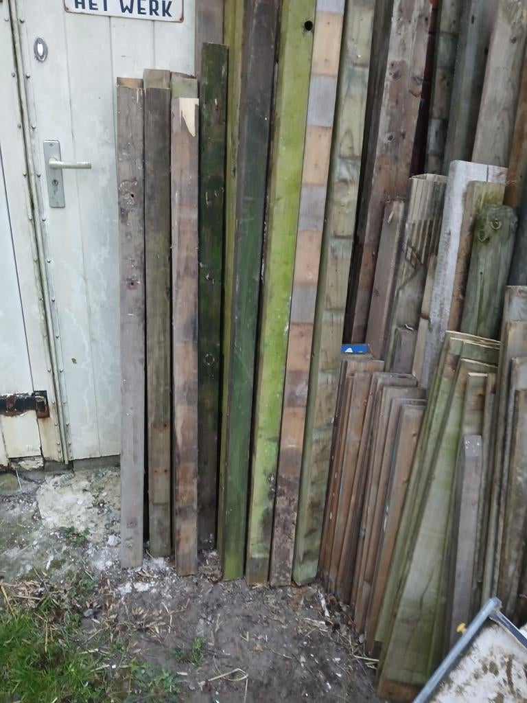 Schuttingpalen., Ophalen, Gebruikt, Minder dan 180 cm, Palen