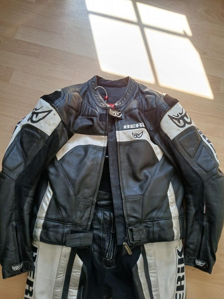 Motorpak Berik maat 54 - Zwart/Wit Leer, Ophalen, Berik, Tweedehands, Heren