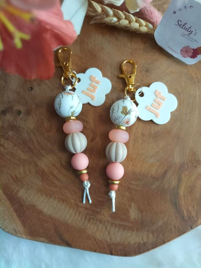 Nieuw, Bedankje Juf - Sleutelhanger/Tashanger, Verzamelen, Sleutelhangers, Overige typen, Nieuw, Ophalen of Verzenden, Saluty's kinder- en kraamcadeaus