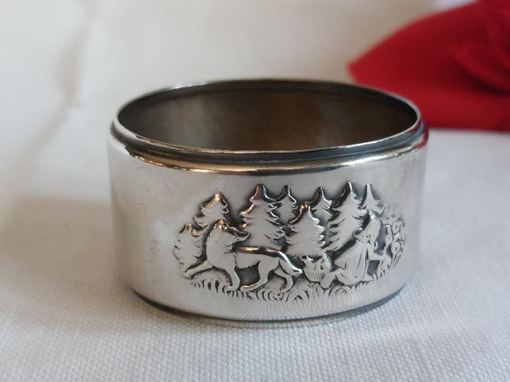 Gero verzilverd 90 | servetring kinderbestek Roodkapje, Antiek en Kunst, Antiek | Bestek, Verzenden