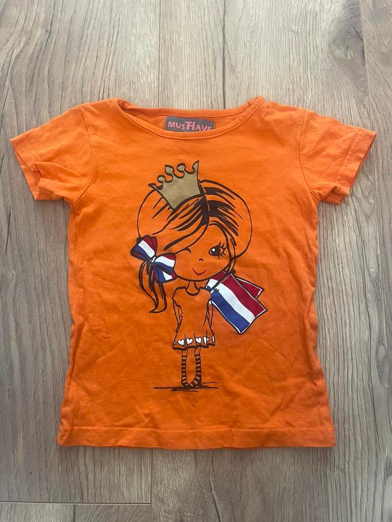Koningsdag shirt maat 110-116, Kinderen en Baby's, Kinderkleding | Maat 116, Ophalen, Zo goed als nieuw, Meisje, Shirt of Longsleeve