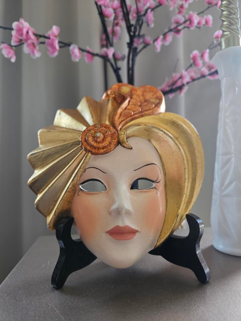 Venetiaans masker - Decoratief wandmasker 21x19cm, Ophalen of Verzenden