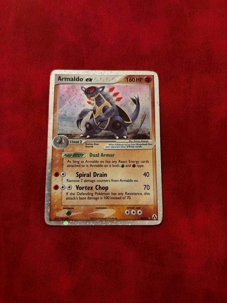 Pokémon Armaldo ex 84/92 - Ex Legend Maker (LP/HP), Ophalen of Verzenden, Gebruikt, Losse kaart