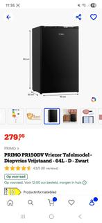 Primo vriezer tafelmodel, Witgoed en Apparatuur, Koelkasten en IJskasten, Ophalen, Minder dan 85 cm, Met vriesvak, Minder dan 75 liter