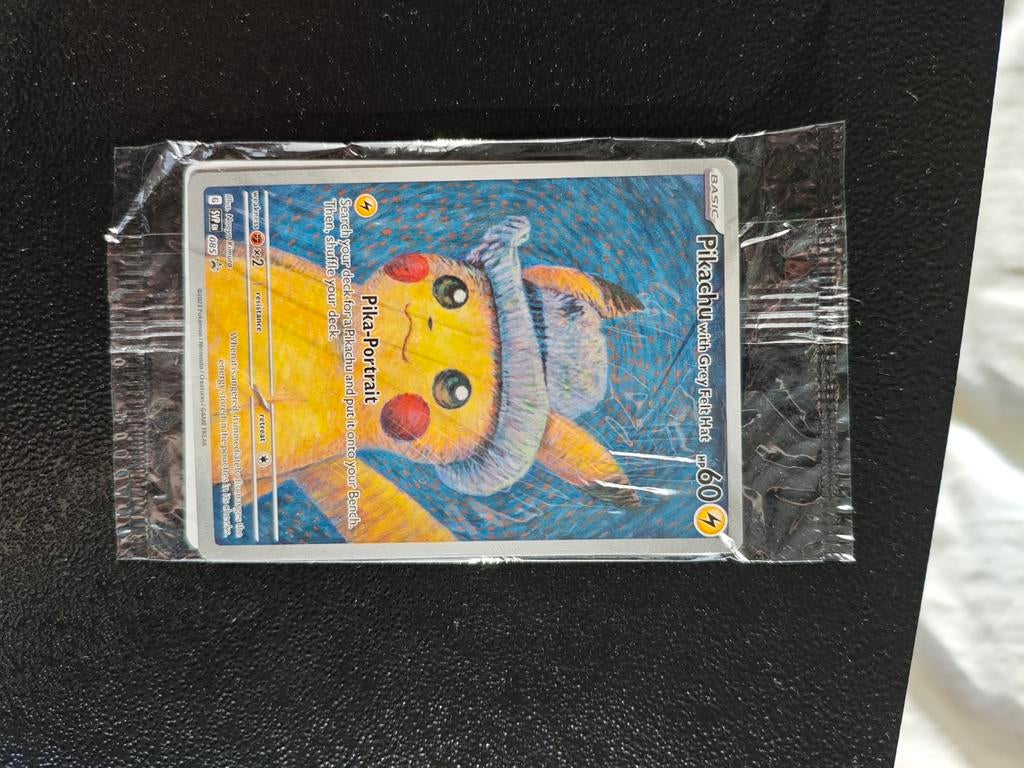 Pikachu with a grey felt hat Polemon, Ophalen of Verzenden