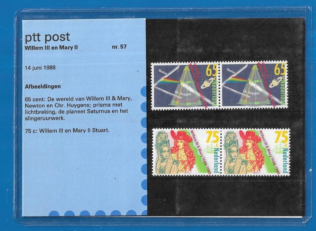 Postzegelmapje 57 - Willem III en Mary II, Verzenden, Na 1940, Postfris
