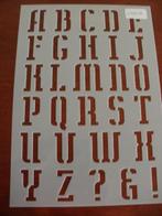 0254B-6-HERBRUIKBAAR KUNSTOF SJABLOON –ALFABET LETTERS, Ophalen of Verzenden, Nieuw, Materiaal