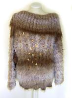 pluizig nep bont trui jurk pailetten kraag winter warm boho, Verzenden, Nieuw, Maat 42/44 (L), Overige kleuren