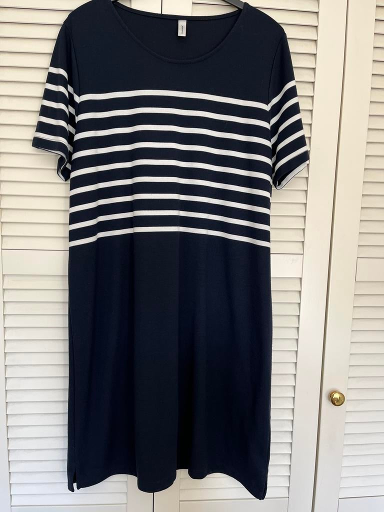 Soyaconcept marine blauw met witte strepen mt xxl, Blauw, Maat 46/48 (XL) of groter, Ophalen of Verzenden, Knielengte