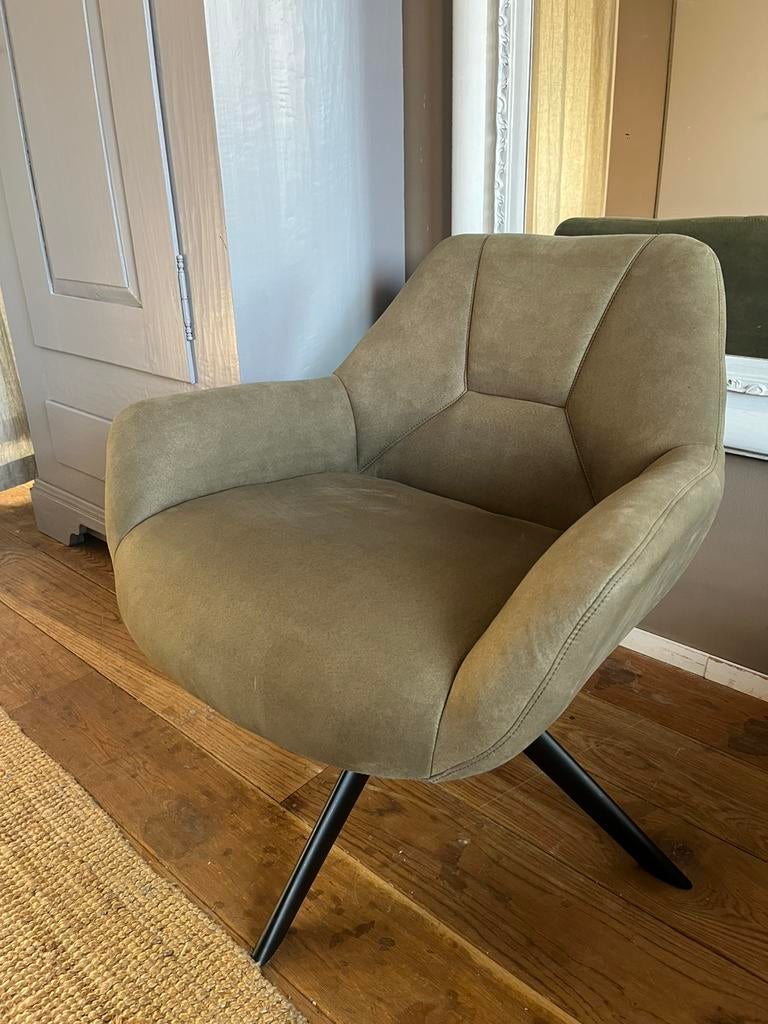 Draaifauteuil olijfgroen, Ophalen, Zo goed als nieuw, 75 tot 100 cm, 50 tot 75 cm