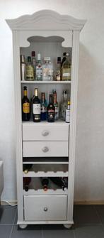 Servieskast met wijnrek | Vitrinekast | Eetkamerkast wit, Huis en Inrichting, Kasten | Vitrinekasten, Ophalen, Gebruikt, 50 tot 100 cm