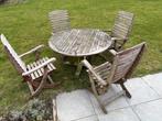 Teakhout tuinmeubelen set, Ophalen, Gebruikt, Rond, Teakhout