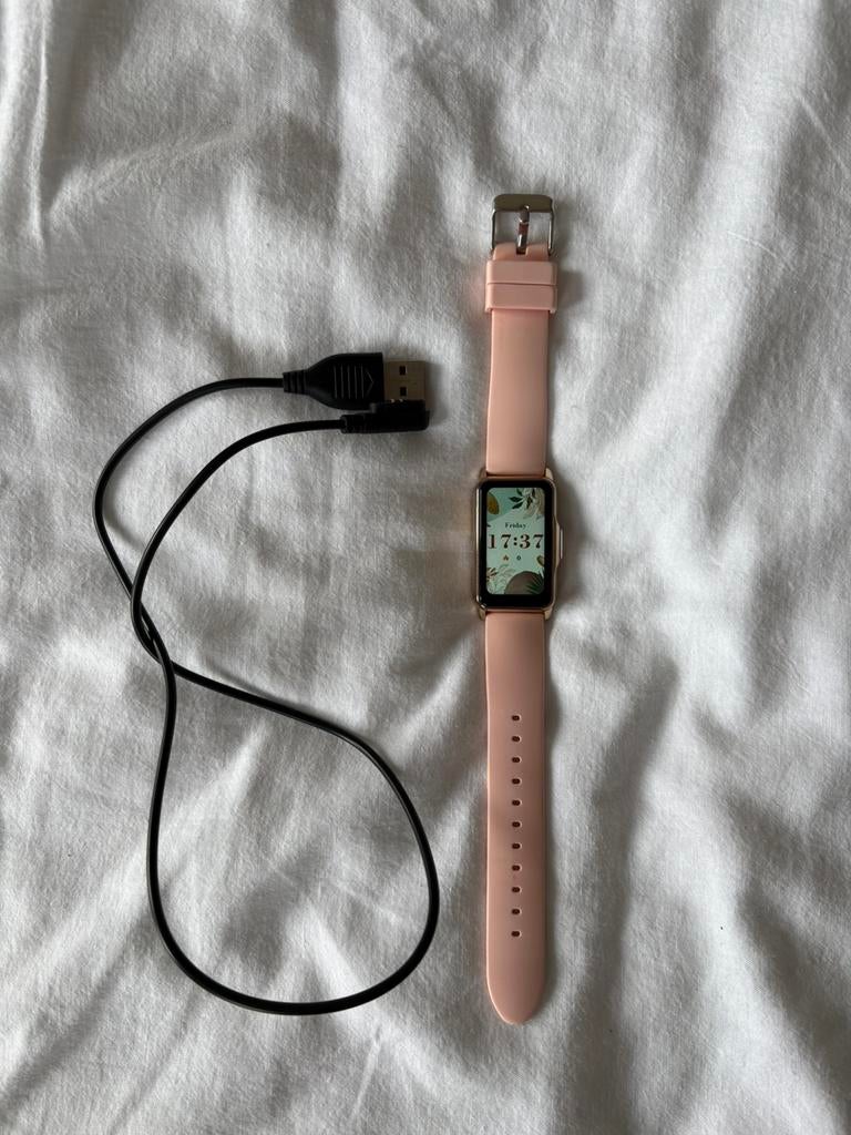 Smartwatch roze rose goud stappenteller, Ophalen of Verzenden, Roze