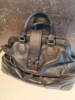 Antichic tas in zwart leer in bijna nieuwstaat, Ophalen of Verzenden, Zo goed als nieuw, Zwart, Handtas