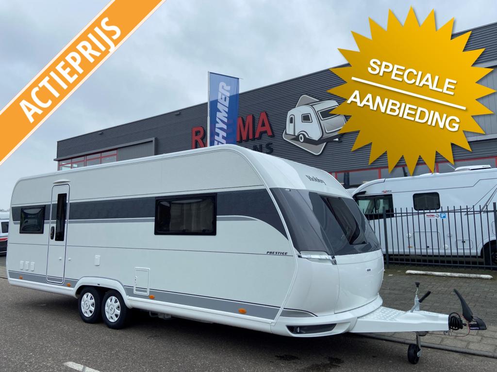 Hobby Prestige 650 UFF Queensbed, rondzit 2025, Caravans en Kamperen, Caravans, Rondzit, 7 tot 8 meter, Bedrijf, Overige typen