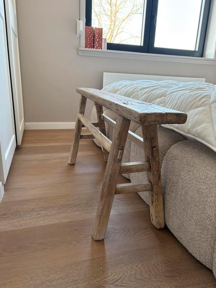 Landelijk bankje old wood, Huis en Inrichting, Krukjes, Zo goed als nieuw, Hout, Ophalen