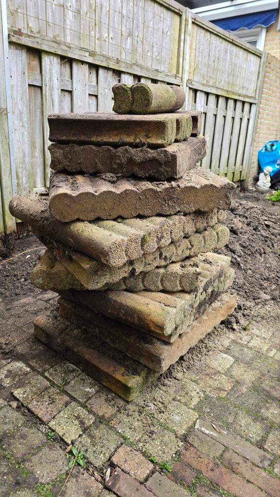 Palissade banden 50x50x8 terracotta gratis !, Tuin en Terras, Tegels en Klinkers, Ophalen of Verzenden, Gebruikt, Beton, Overige typen